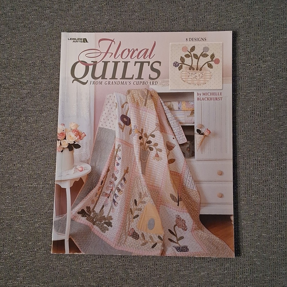 Leisure Arts Floral Quilts Book Michelle Blackhurst Pink Excellent 8 Designs